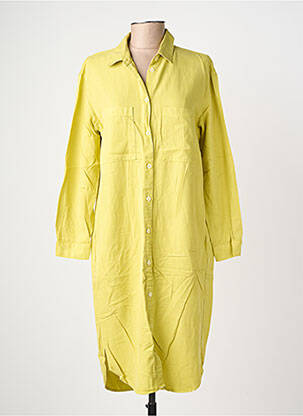 Robe mi-longue coupe fluide manches longues vert COUTURIST femme