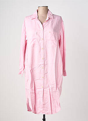 Robe mi-longue coupe fluide manches longues rose COUTURIST femme