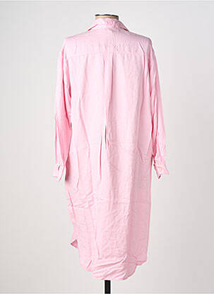 Robe mi-longue coupe fluide manches longues rose COUTURIST femme