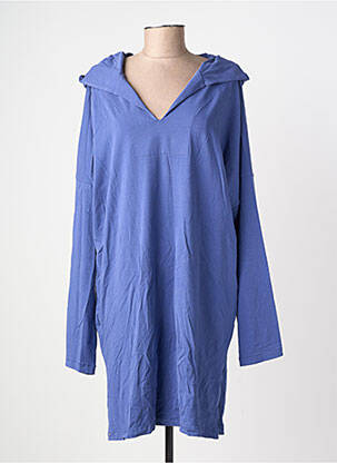 Robe pull coupe droite manches longues bleu COUTURIST femme