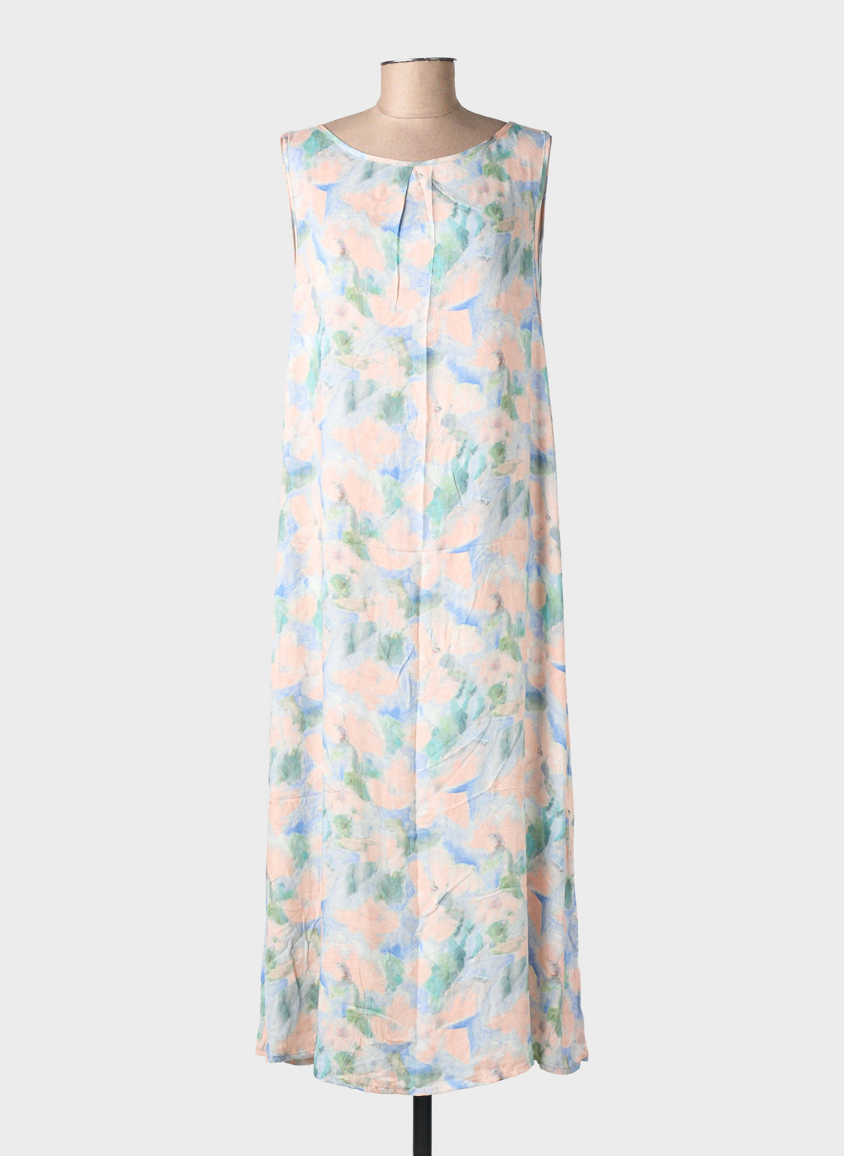 Robe longue imprimé fantaisie sans manche bleu COUTURIST femme