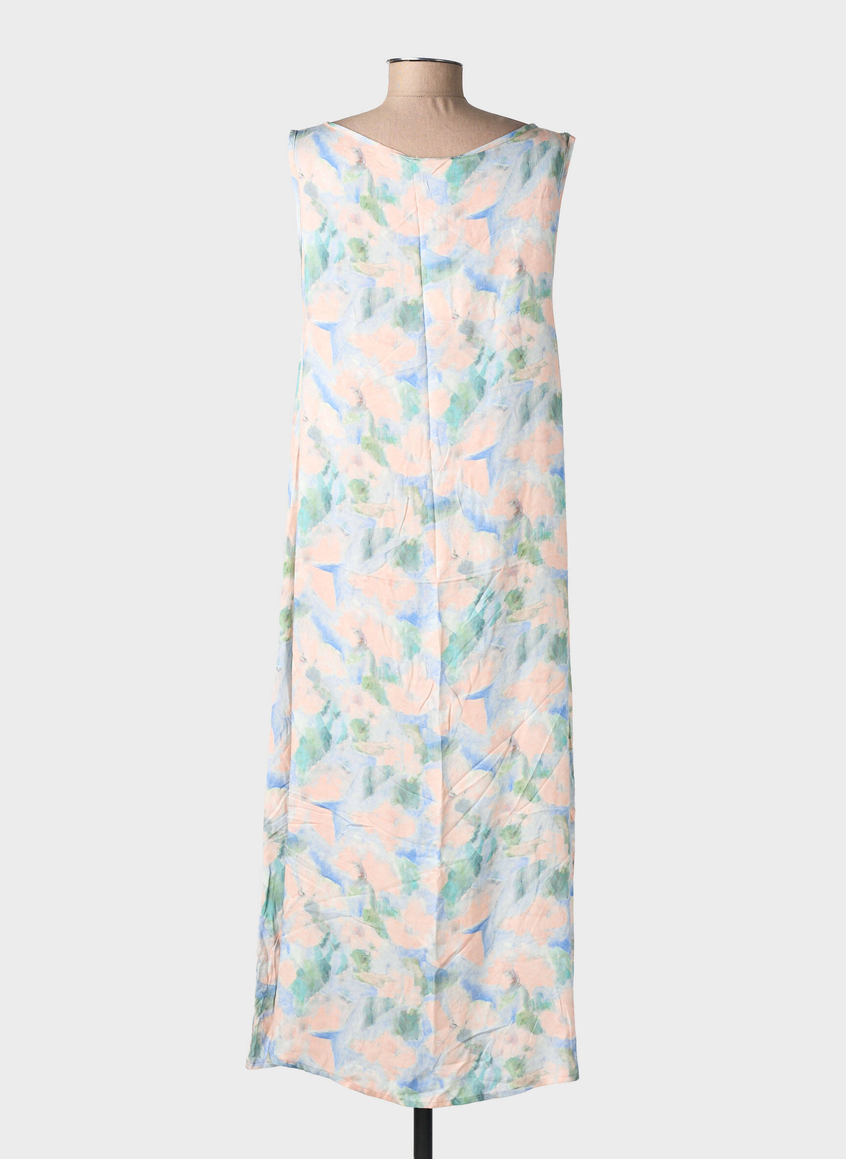 Robe longue imprimé fantaisie sans manche bleu COUTURIST femme