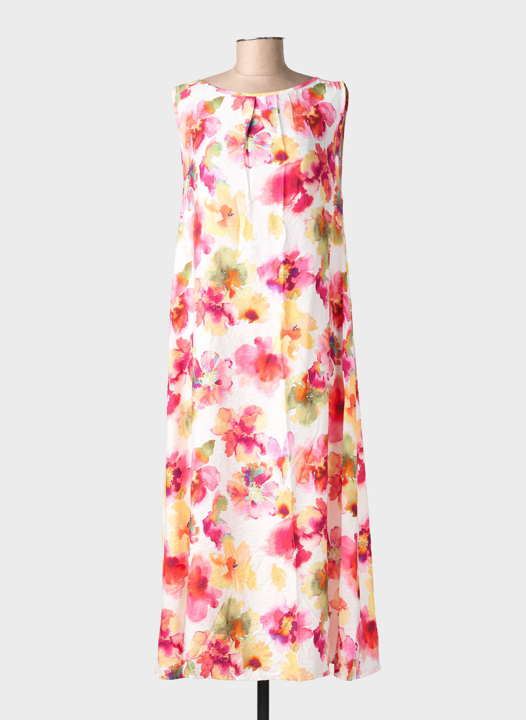 Robe longue imprimé fleurs sans manche rose COUTURIST femme