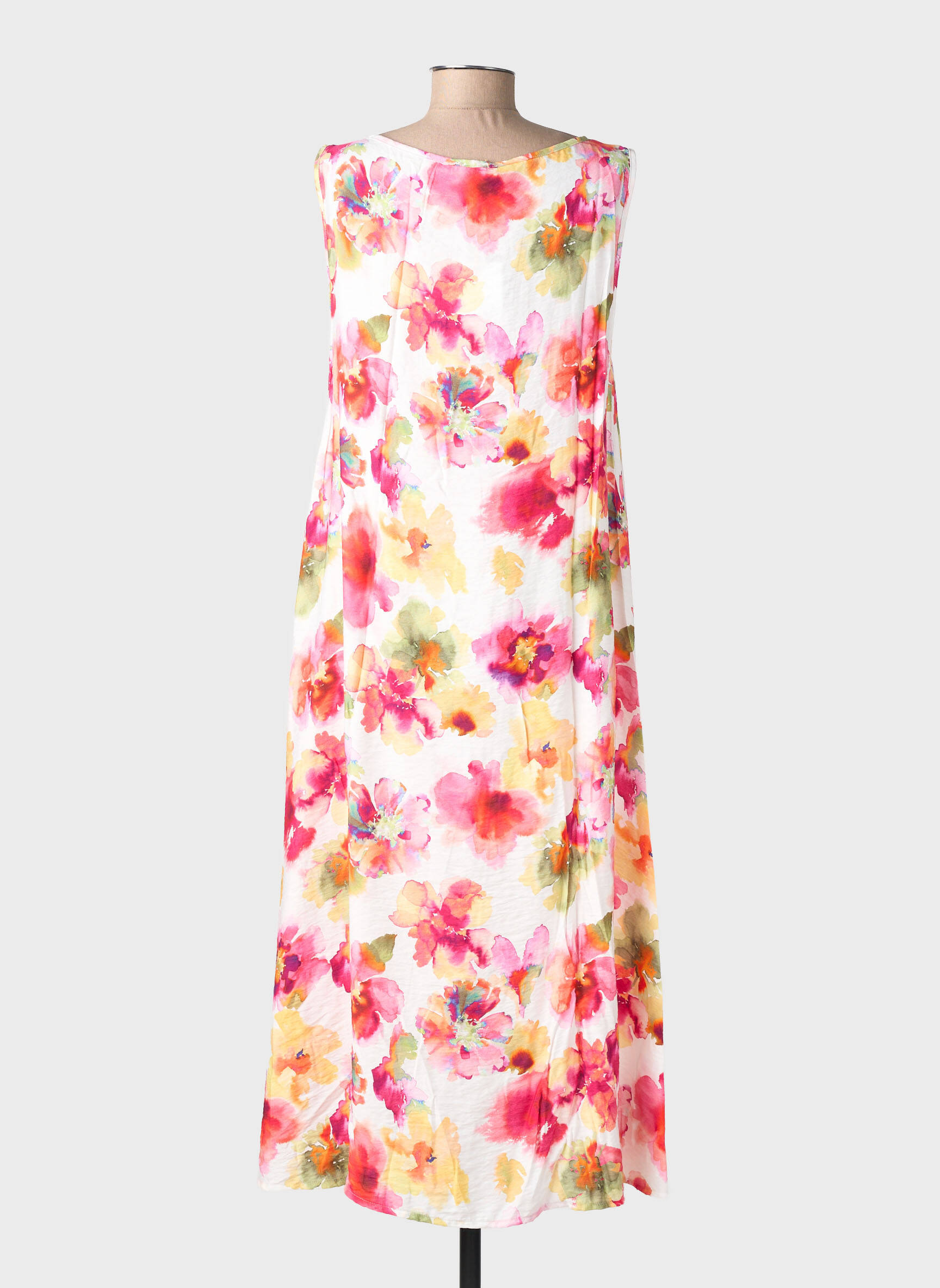 Robe longue imprimé fleurs sans manche rose COUTURIST femme