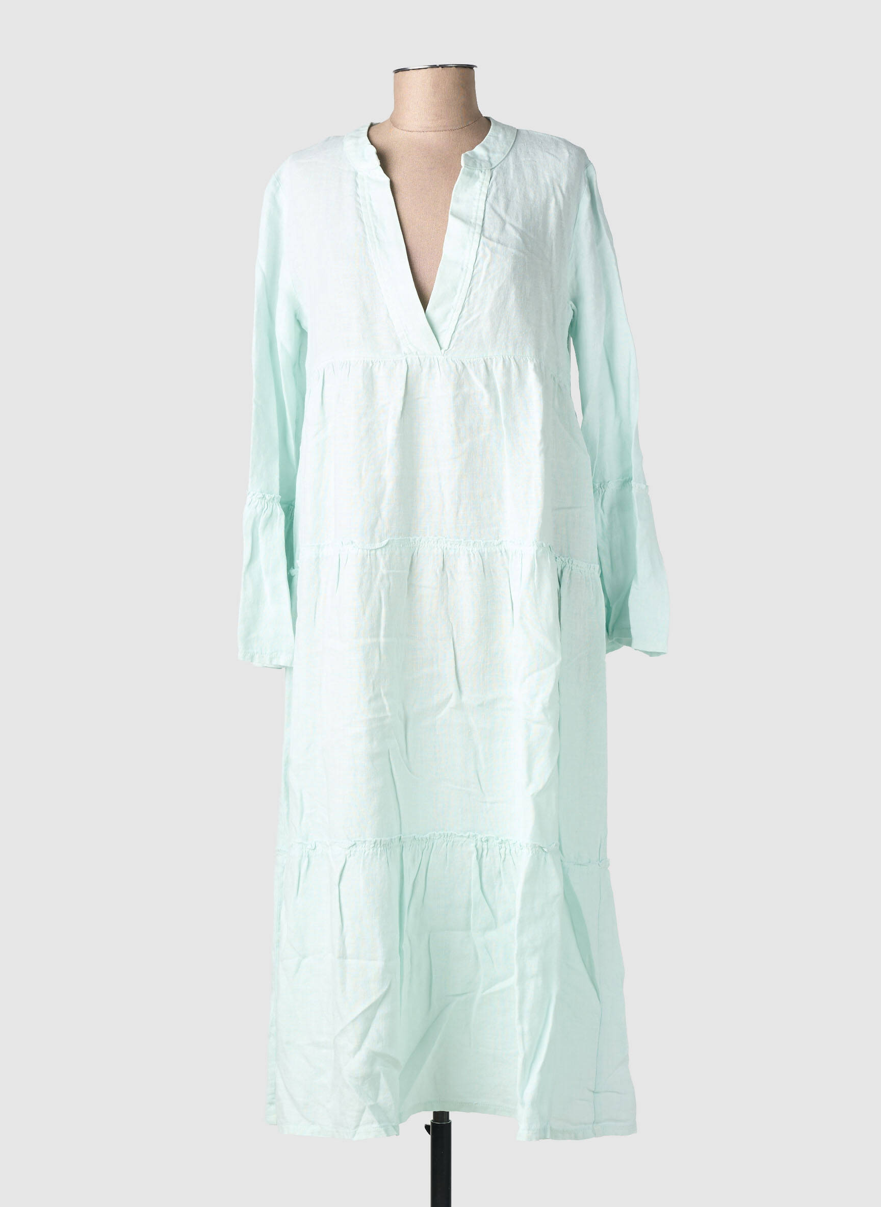 Robe longue manches longues manches longues bleu COUTURIST femme