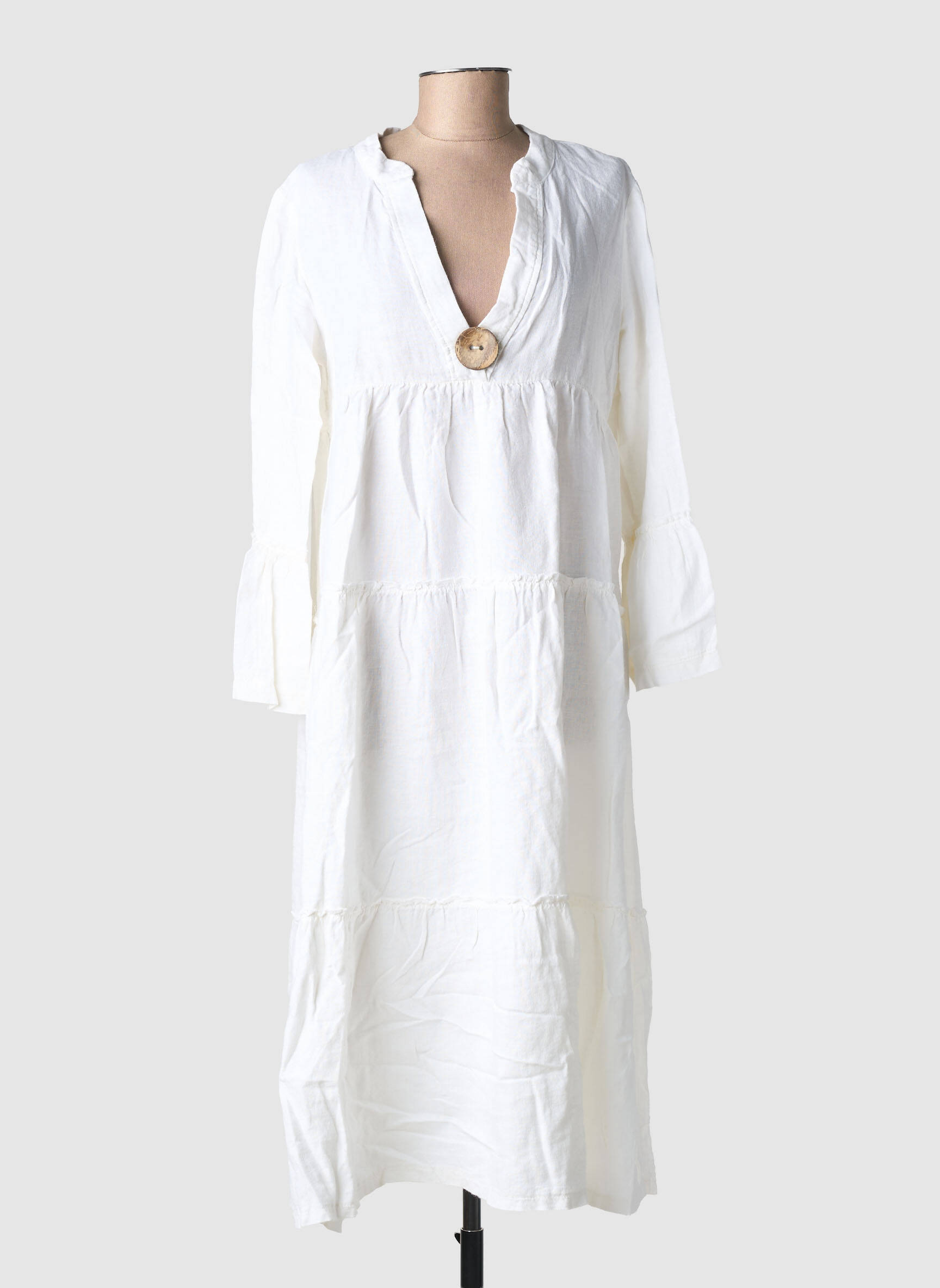 Robe longue manches longues manches longues blanc COUTURIST femme