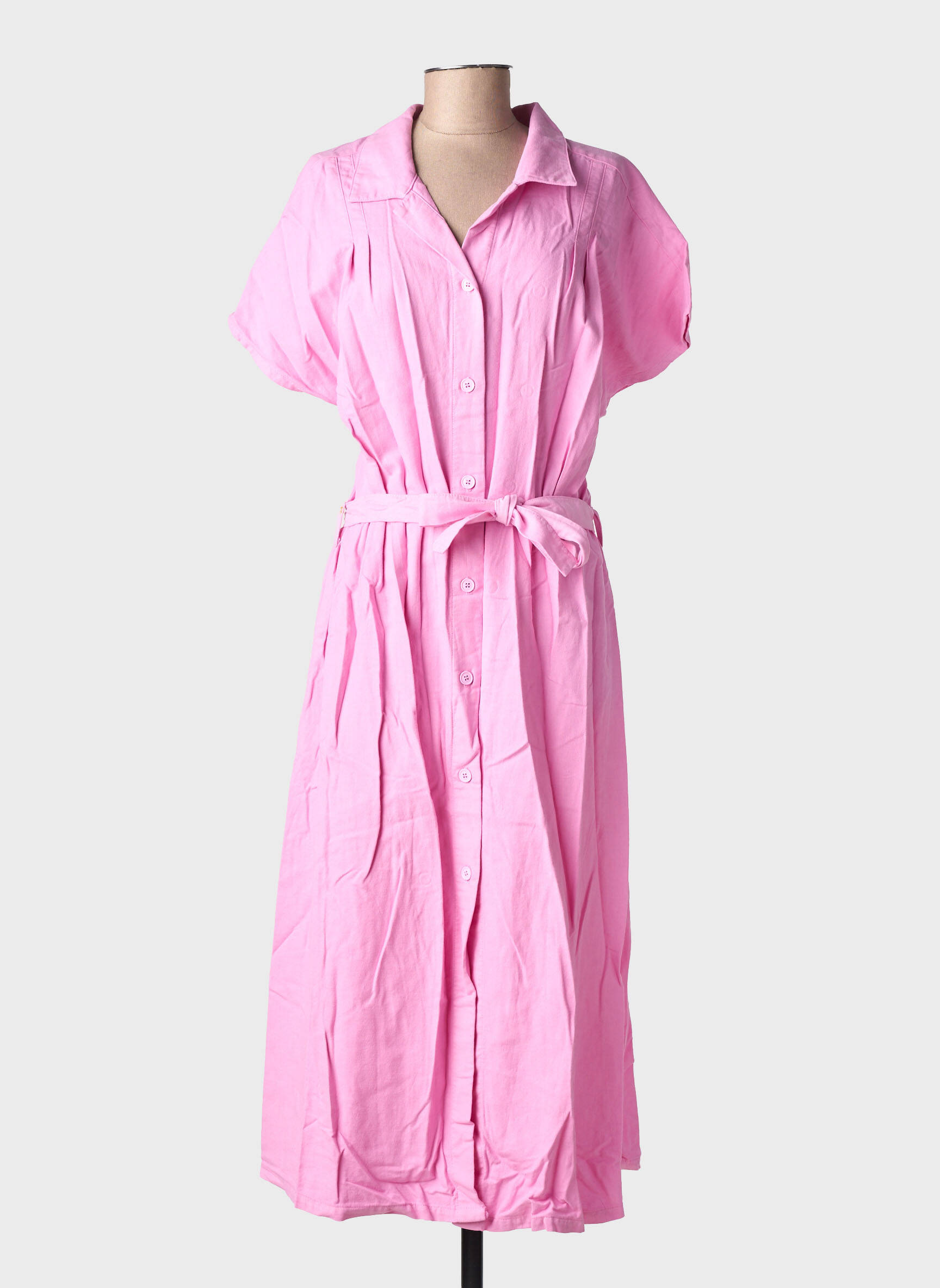 Robe longue manches courtes manches courtes rose COUTURIST femme