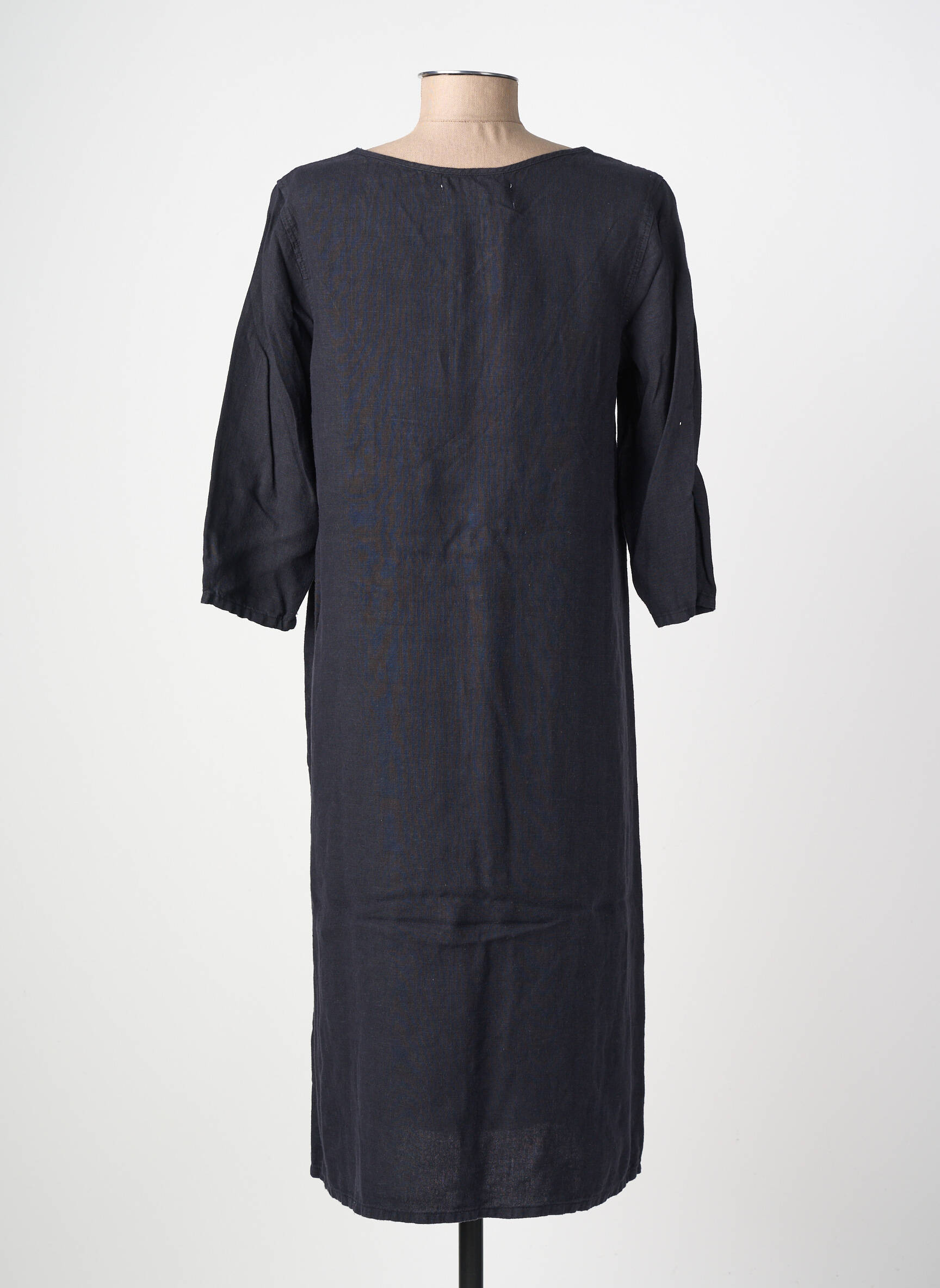 Robe mi-longue coupe fluide manches longues noir COUTURIST femme