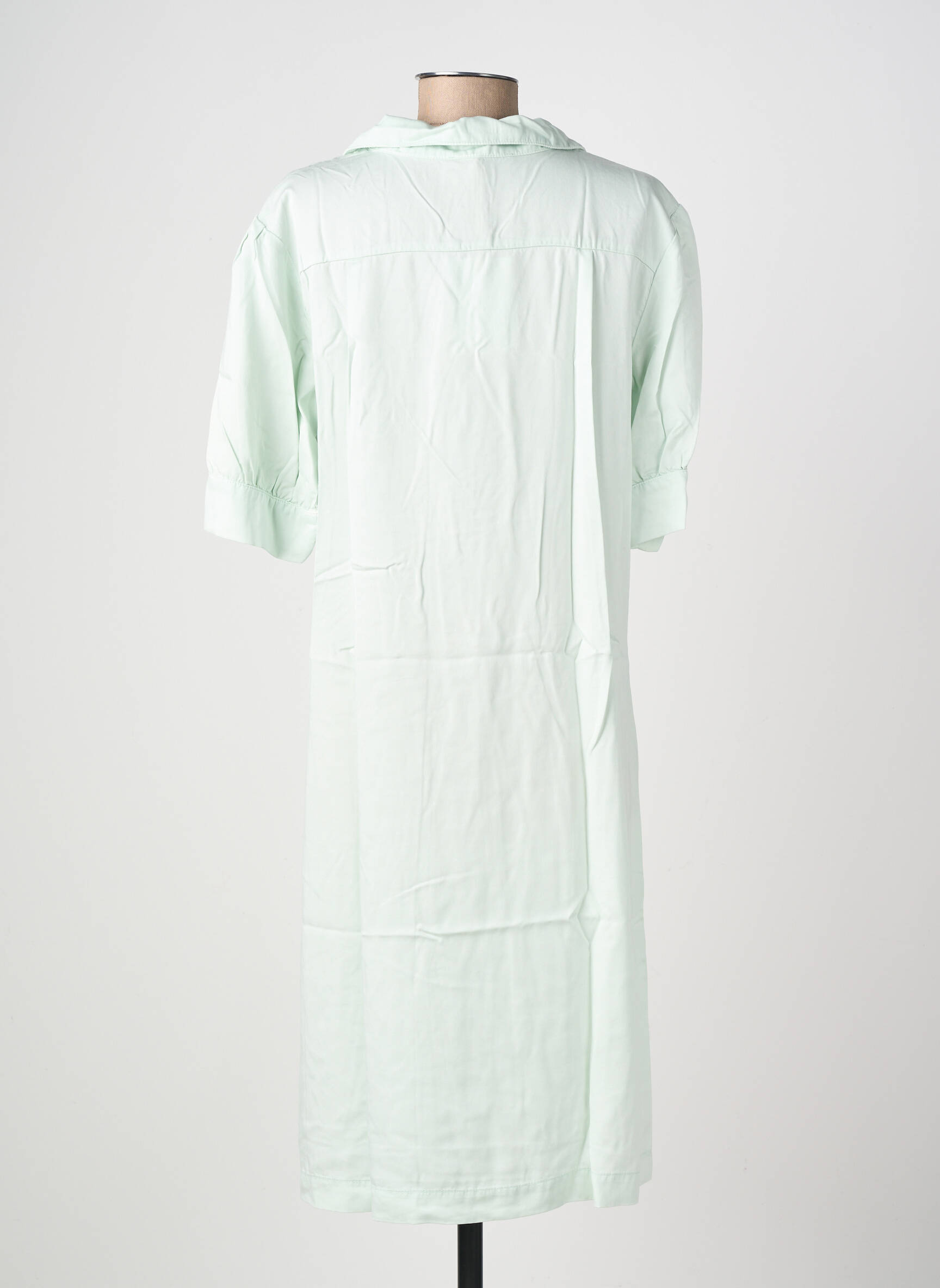 Robe mi-longue coupe fluide manches courtes bleu COUTURIST femme