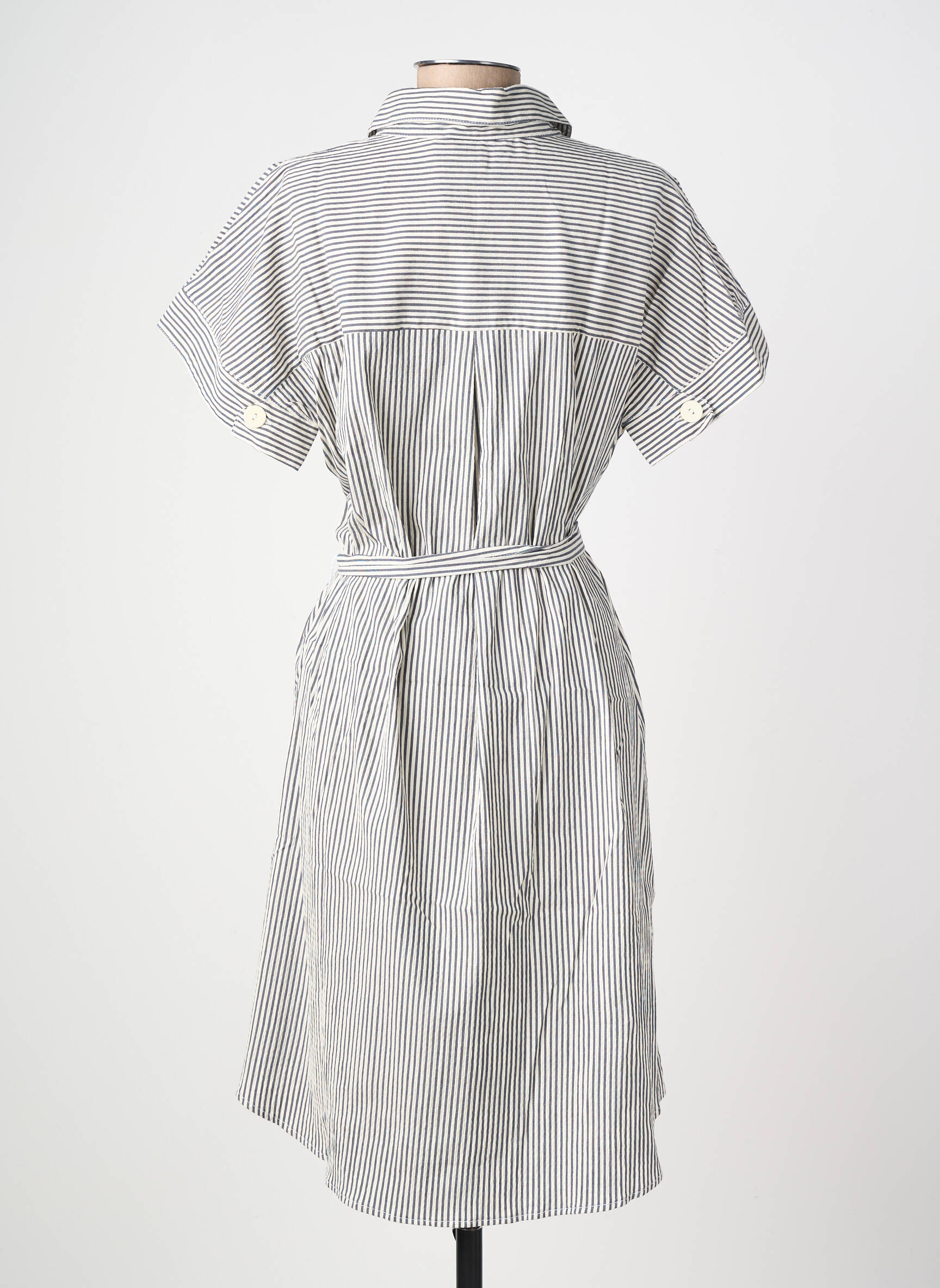 Robe mi-longue manches courtes manches courtes blanc COUTURIST femme