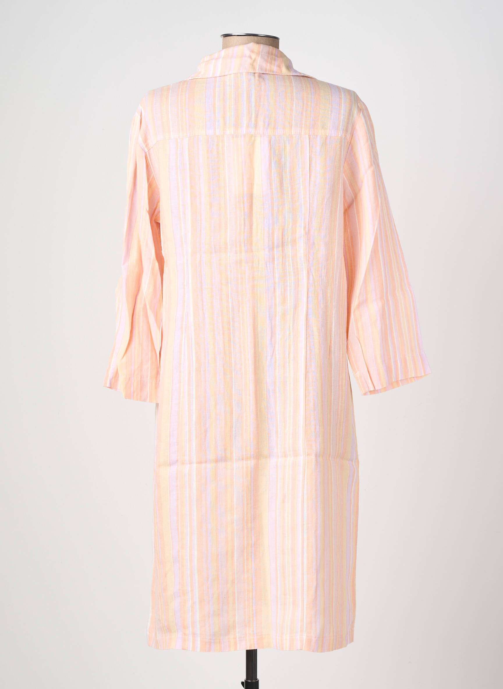 Robe mi-longue coupe fluide manches longues rose COUTURIST femme