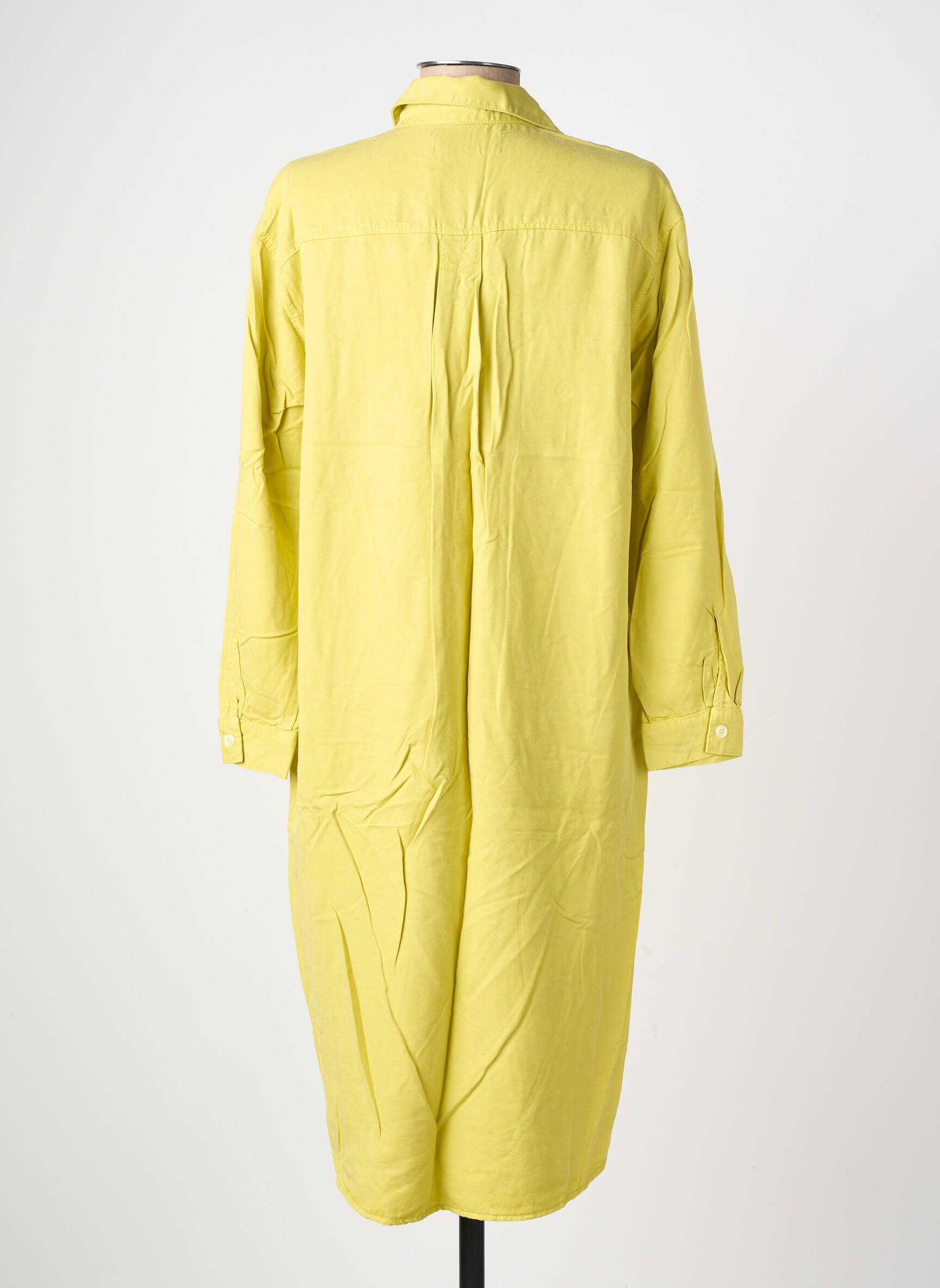 Robe mi-longue coupe fluide manches longues vert COUTURIST femme