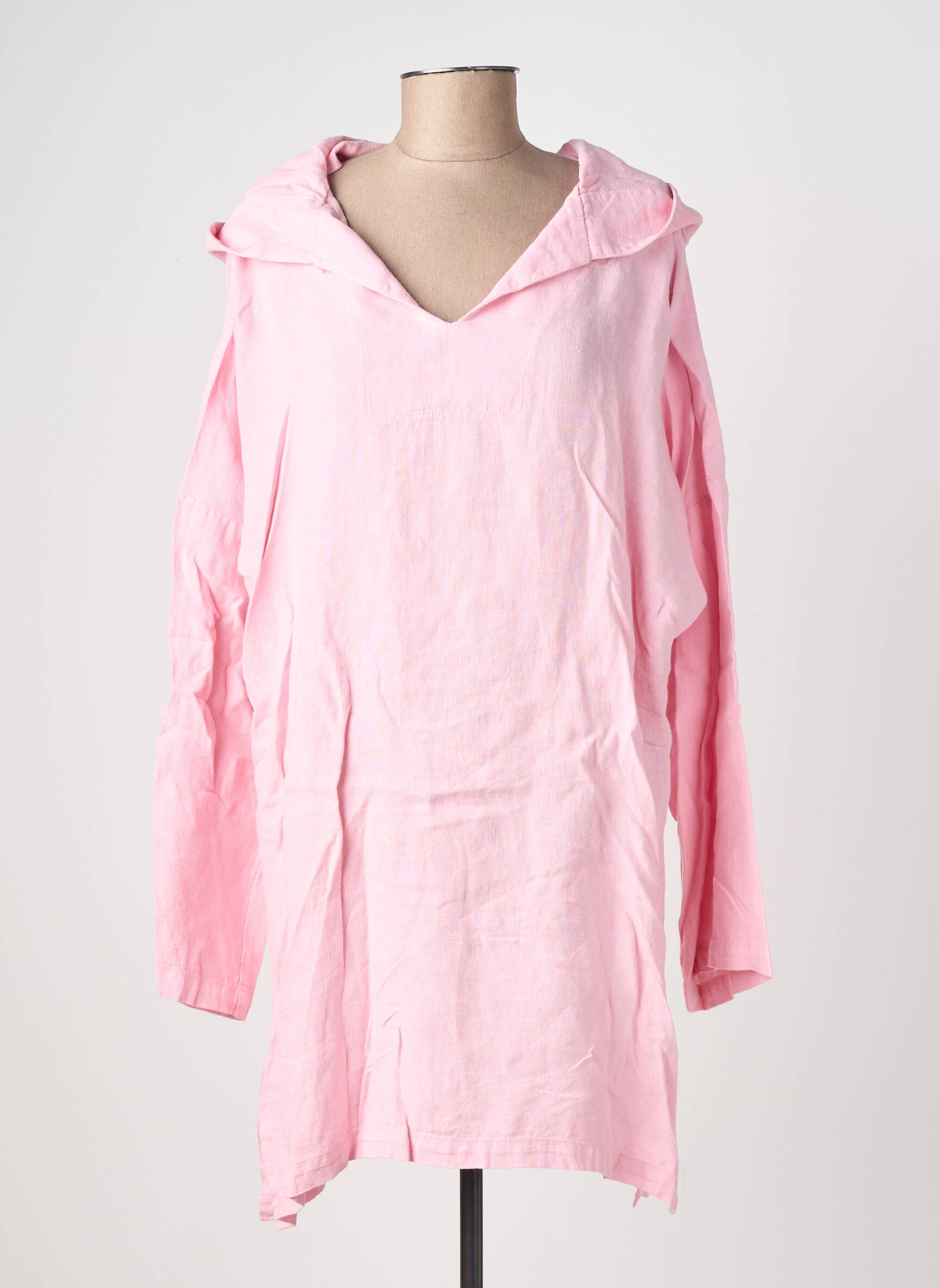 Robe mi-longue manches longues manches longues rose COUTURIST femme