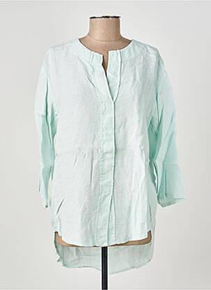 Blouse tissage popeline manches longues bleu COUTURIST femme
