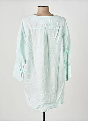 Blouse tissage popeline manches longues bleu COUTURIST femme