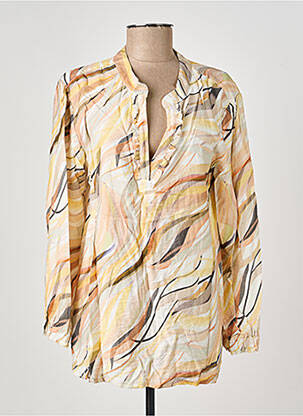 Blouse tissage popeline manches longues beige COUTURIST femme