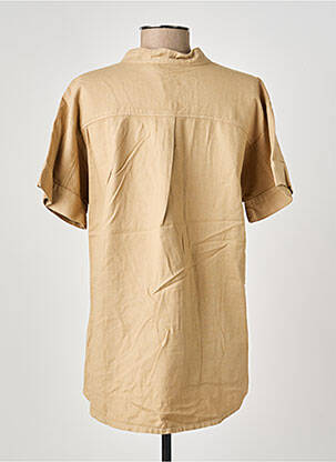 Chemisier coupe cintrée manches courtes beige COUTURIST femme