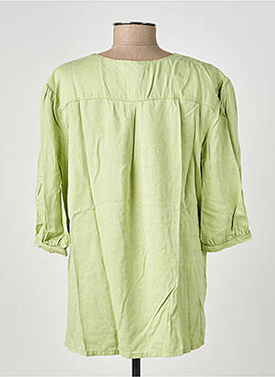 Blouse tissage popeline manches courtes vert COUTURIST femme