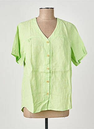 Chemisier coupe droite manches courtes vert COUTURIST femme