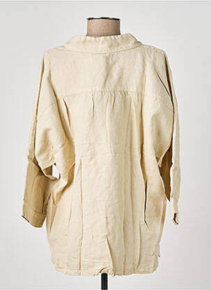 Blouse tissage popeline manches longues beige COUTURIST femme