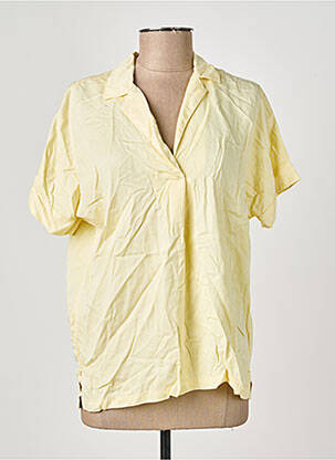 Blouse tissage popeline manches courtes jaune COUTURIST femme