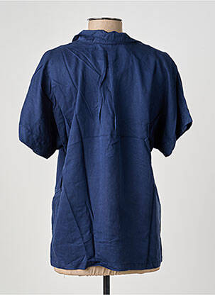 Blouse tissage popeline manches courtes bleu COUTURIST femme