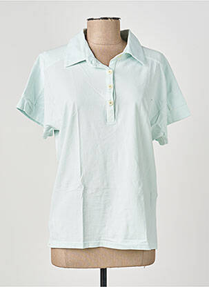 Polo tissage jersey manches courtes bleu COUTURIST femme