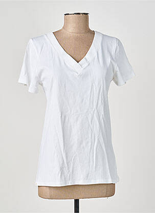 T-shirt col v manches courtes blanc COUTURIST femme