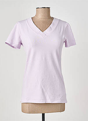 T-shirt col v manches courtes violet COUTURIST femme