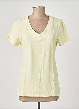 T-shirt col v manches courtes jaune COUTURIST femme