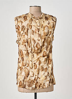 Chemisier coupe cintrée manches courtes beige COUTURIST femme