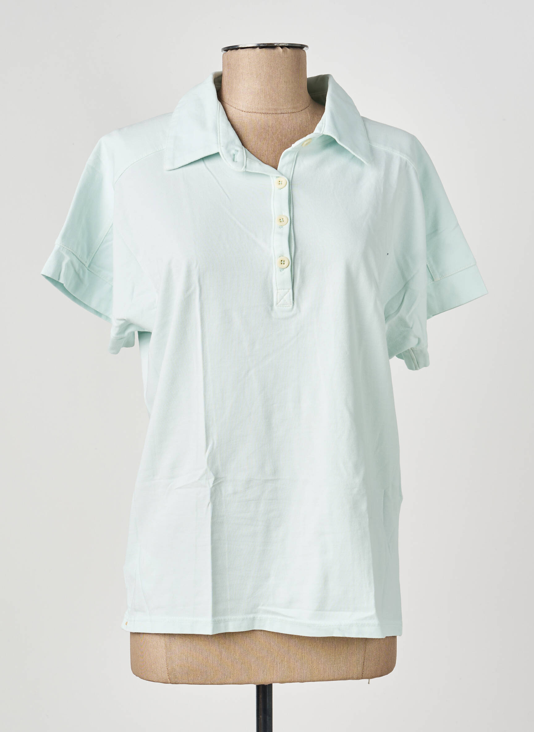 Polo tissage jersey manches courtes bleu COUTURIST femme