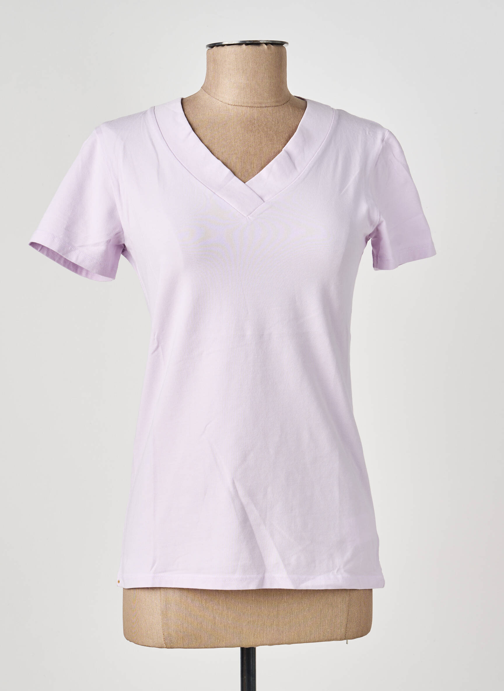 T-shirt col v manches courtes violet COUTURIST femme