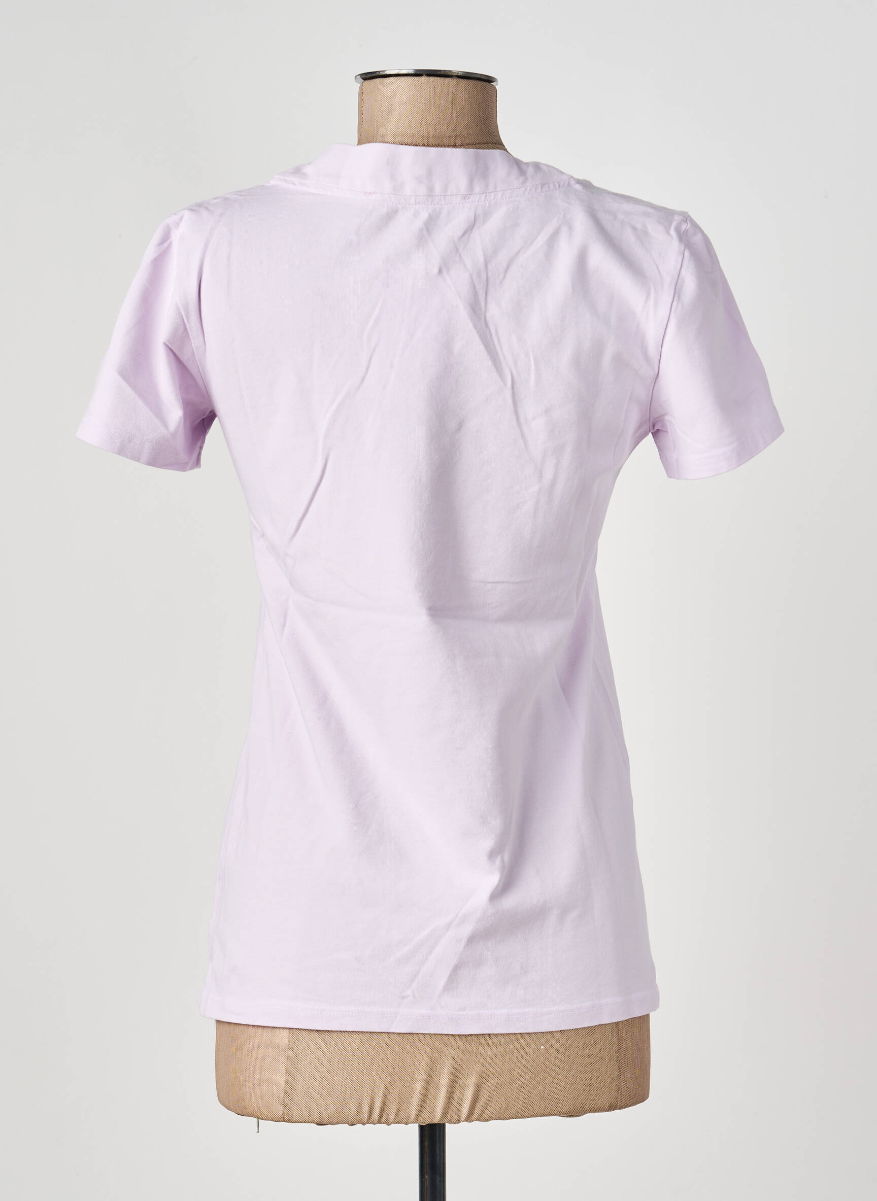 T-shirt col v manches courtes violet COUTURIST femme