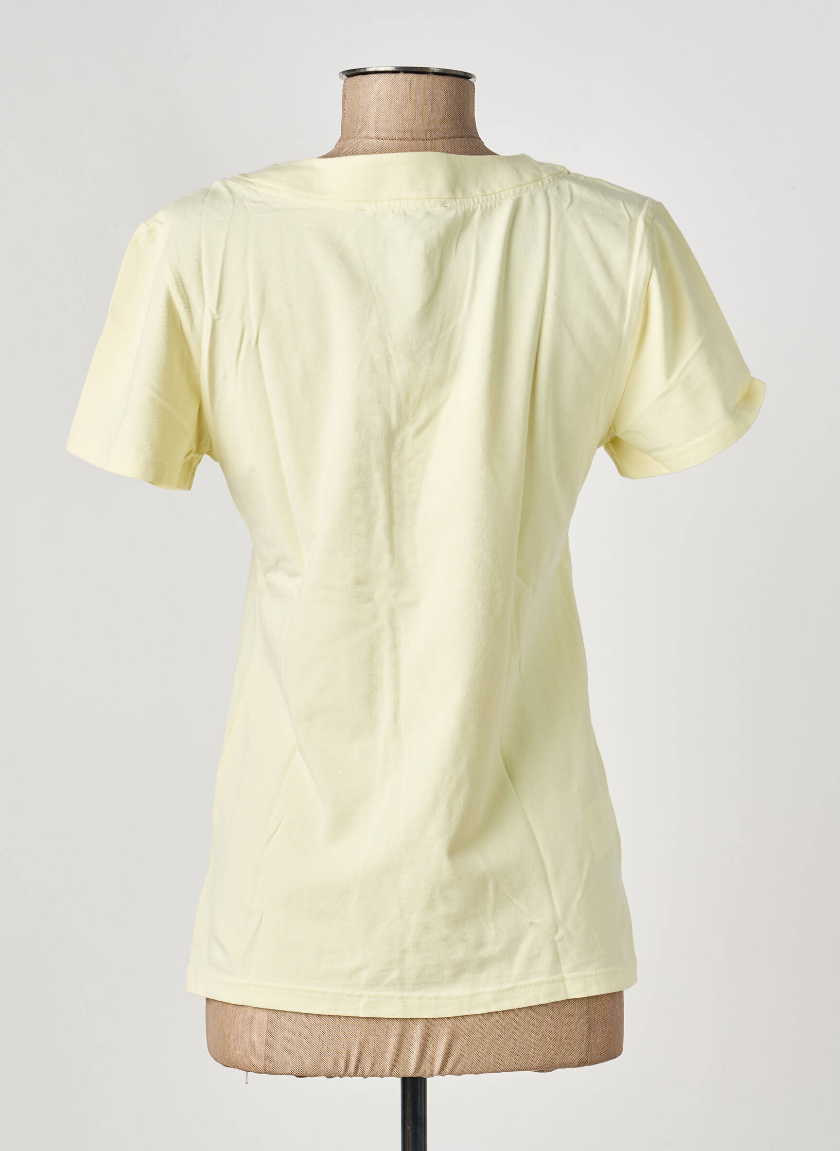 T-shirt col v manches courtes jaune COUTURIST femme