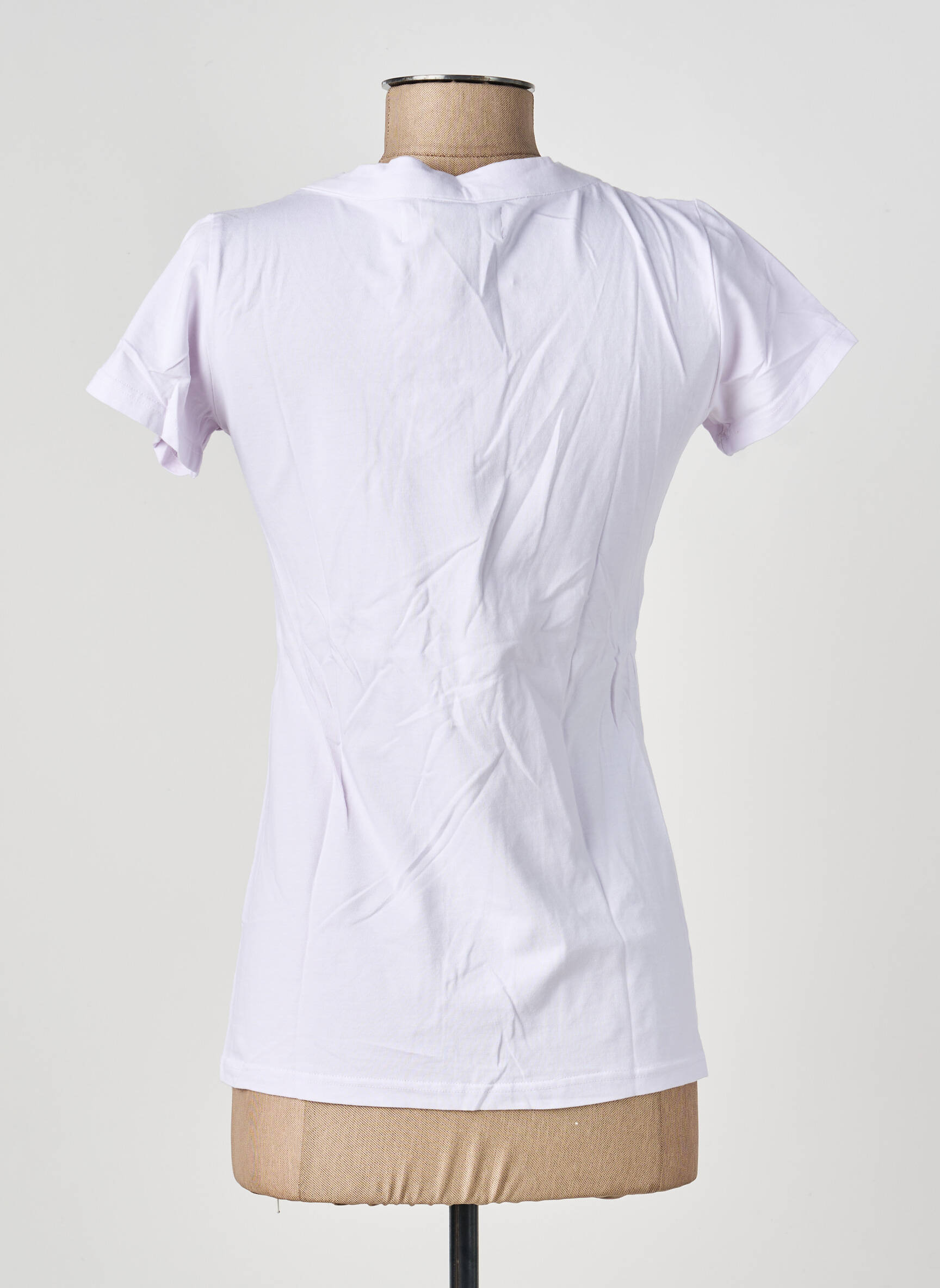 T-shirt col v manches courtes violet clair COUTURIST femme