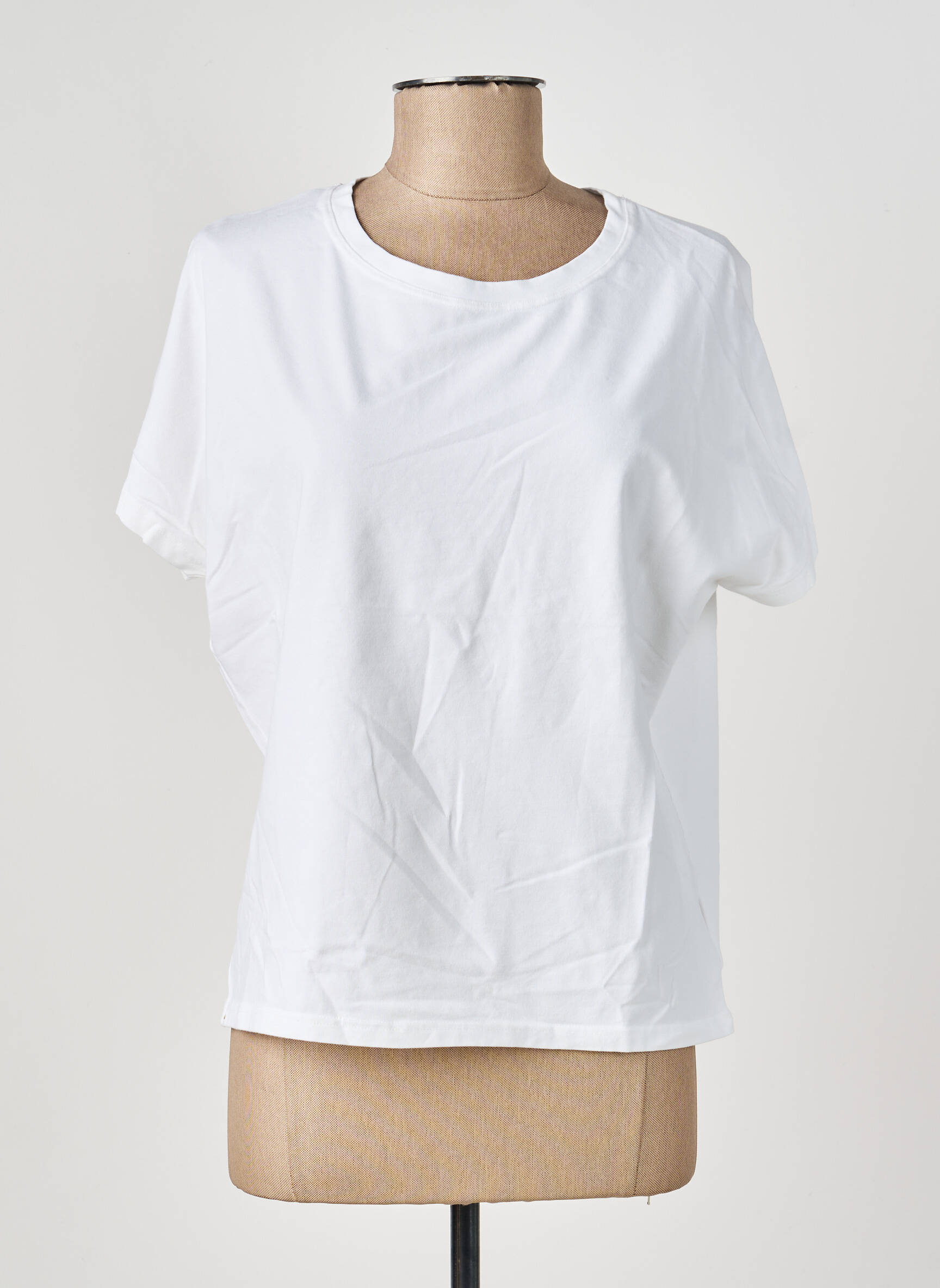 T-shirt stretch manches courtes blanc COUTURIST femme