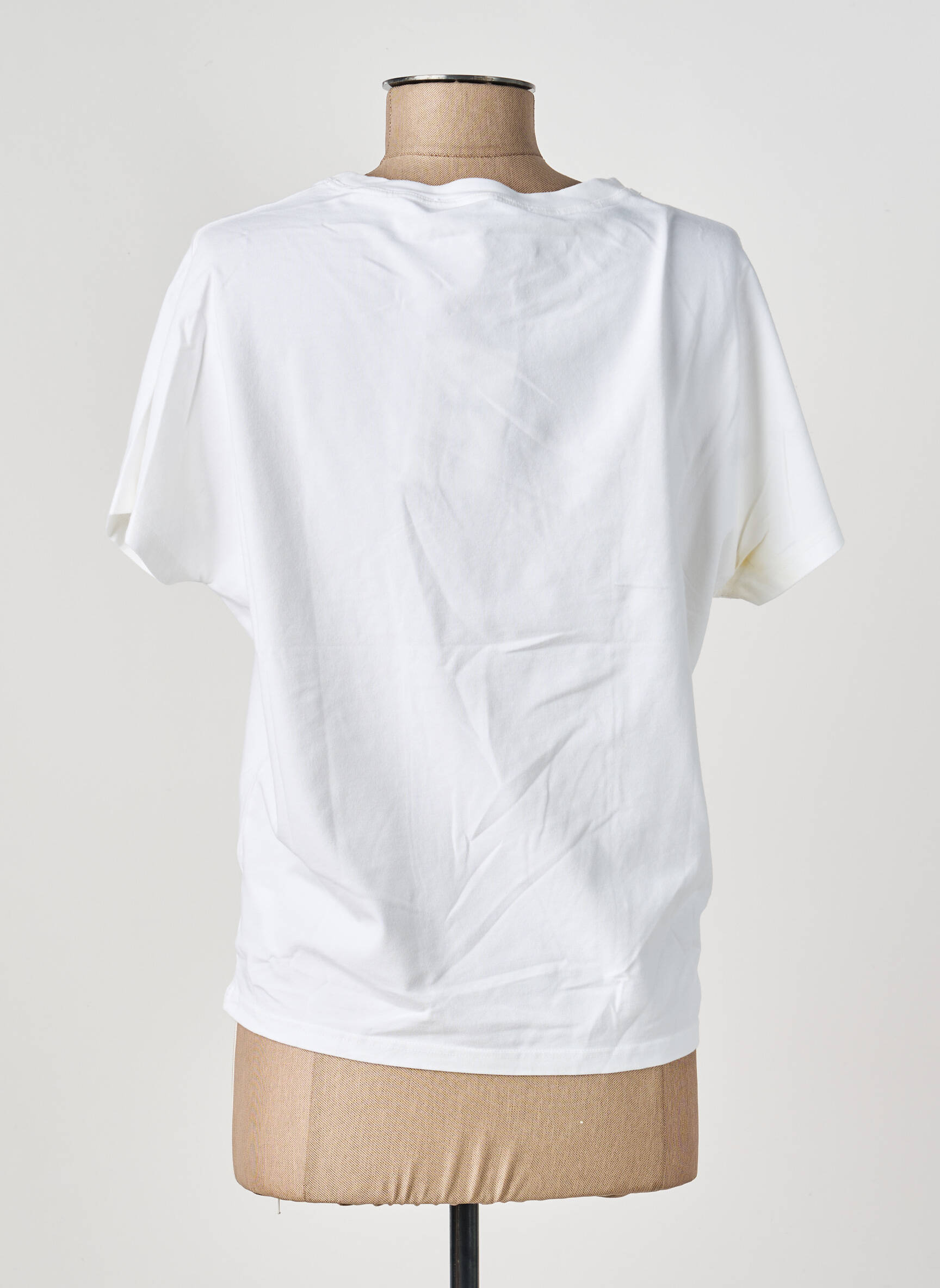T-shirt stretch manches courtes blanc COUTURIST femme