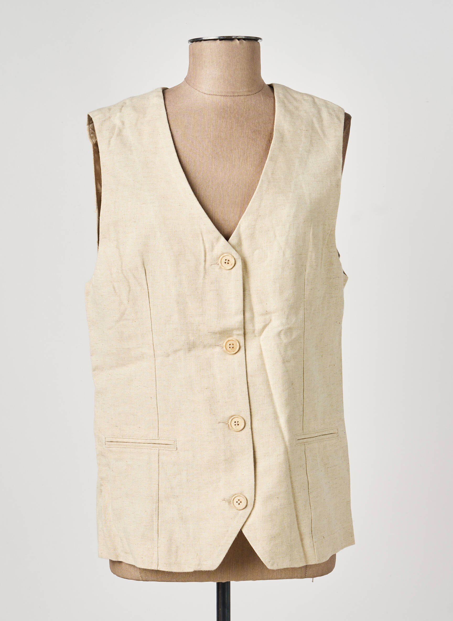 Gilet sans manche coupe cintrée beige COUTURIST femme