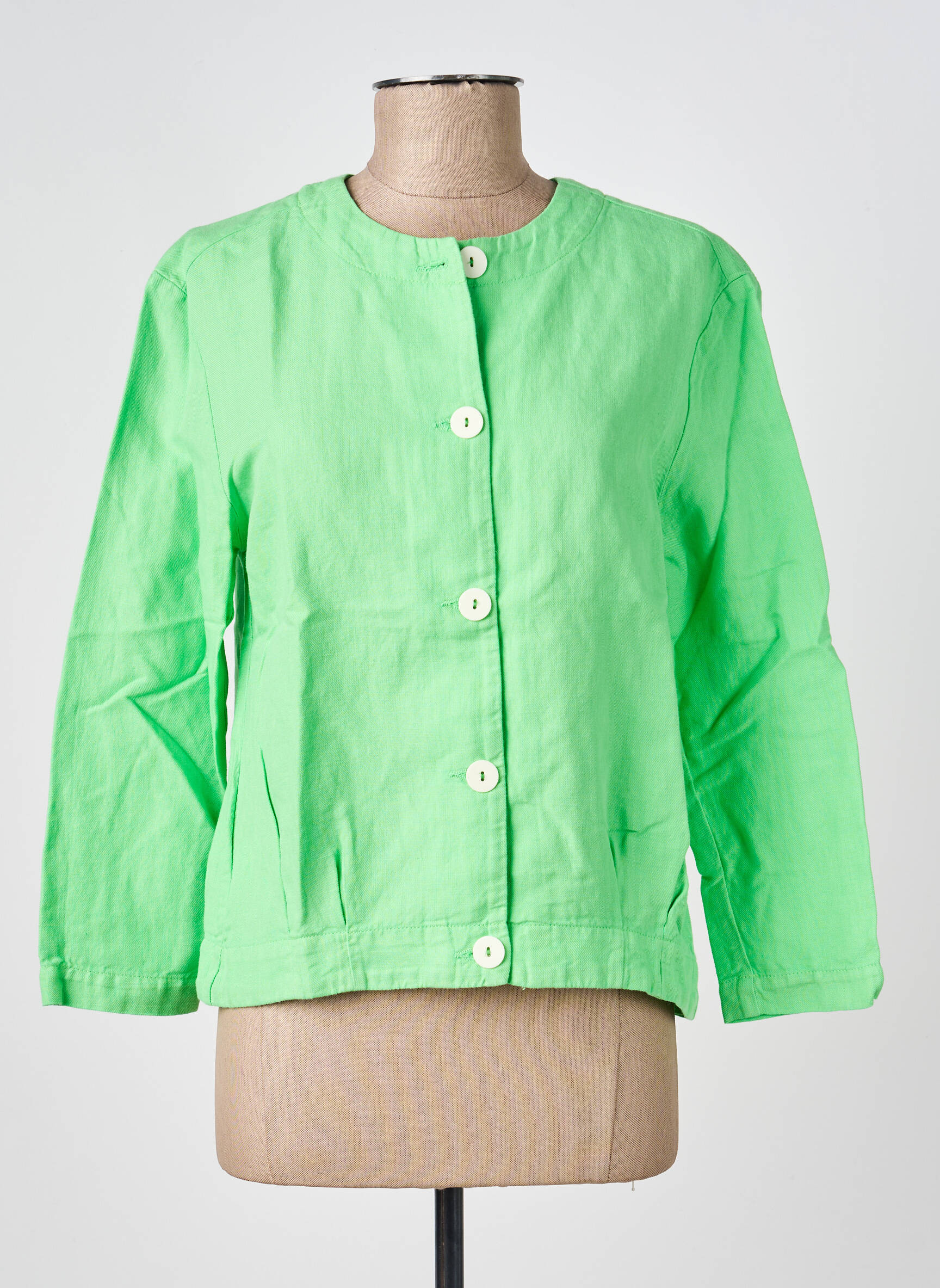 Veste casual col rond vert COUTURIST femme
