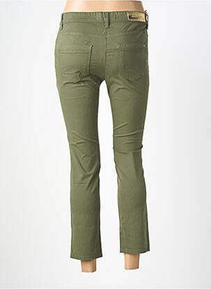 Pantalon 7/8 tissage popeline taille normale vert COUTURIST femme