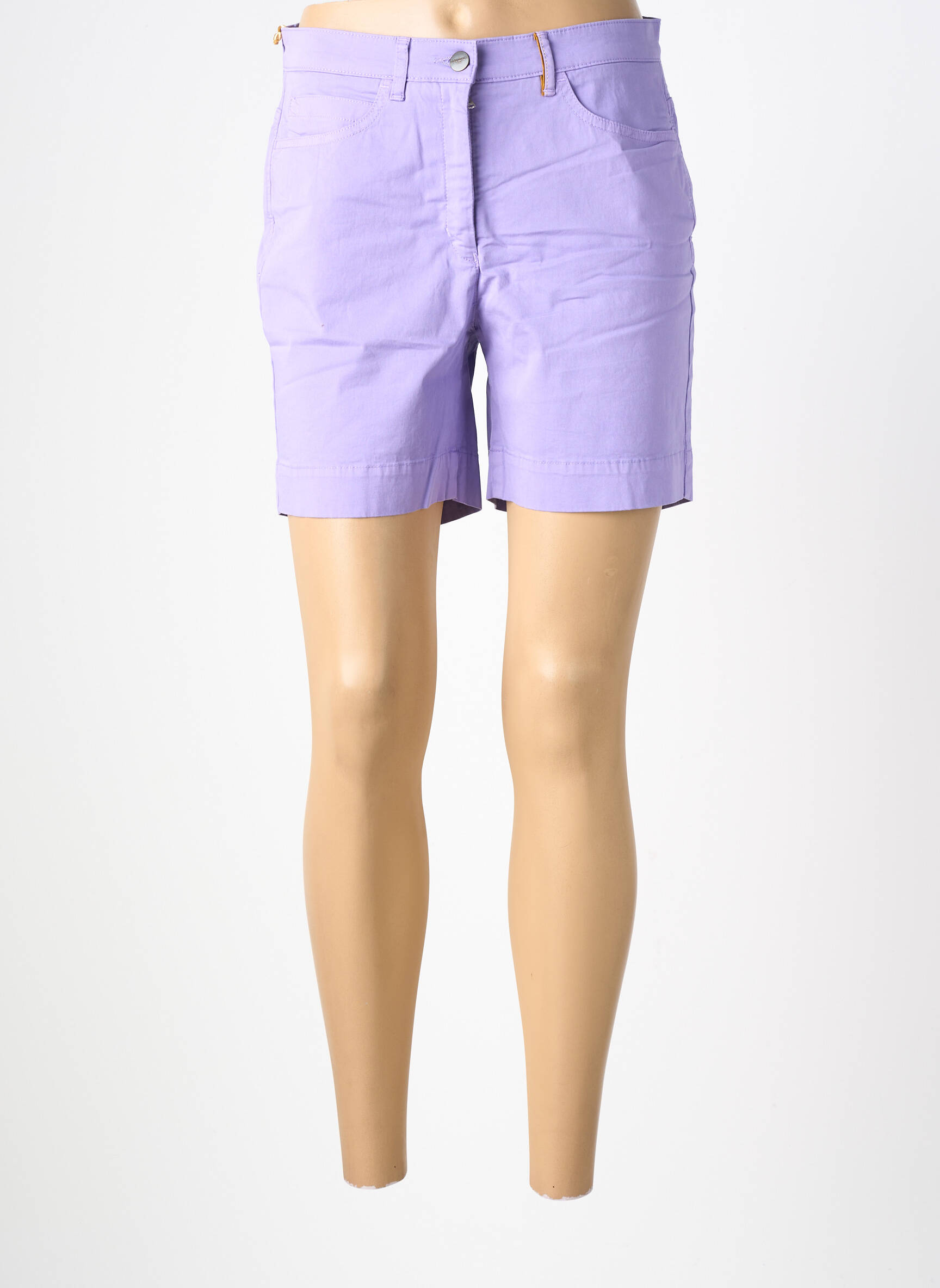 Short fermeture zippée sous rabat boutonné taille normale violet COUTURIST femme