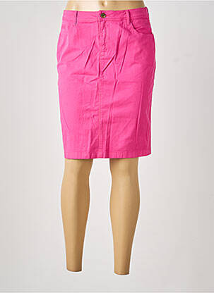 Jupe mi-longue coupe droite rose COUTURIST femme