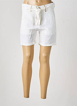 Short fermeture zippée sous rabat boutonné blanc COUTURIST femme