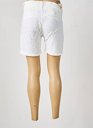 Short fermeture zippée sous rabat boutonné blanc COUTURIST femme