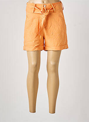 Short fermeture zippée sous rabat boutonné orange COUTURIST femme