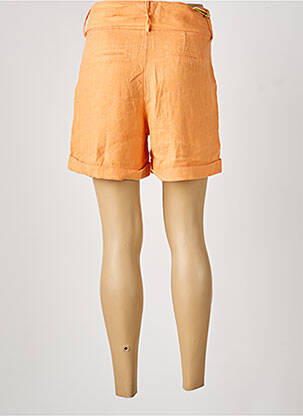 Short fermeture zippée sous rabat boutonné orange COUTURIST femme