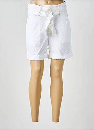 Short fermeture zippée sous rabat boutonné blanc COUTURIST femme