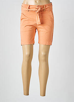 Short fermeture zippée sous rabat boutonné orange COUTURIST femme
