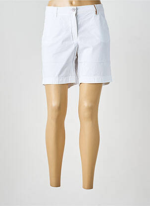 Short fermeture zippée sous rabat boutonné blanc DENIM &DRESS femme